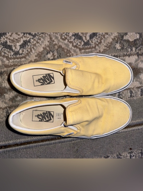 Vans Shoes - Yellow solid color slip on Vans size 8.5 women’s